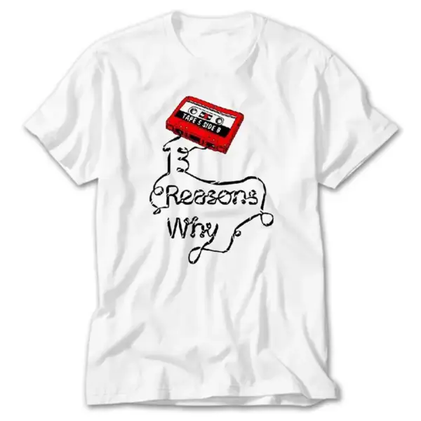 13 Reasons Why Cassette Tape, White T-Shirt