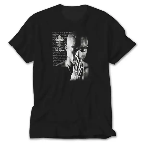 2Pac Shakur Only God, Black T-Shirt