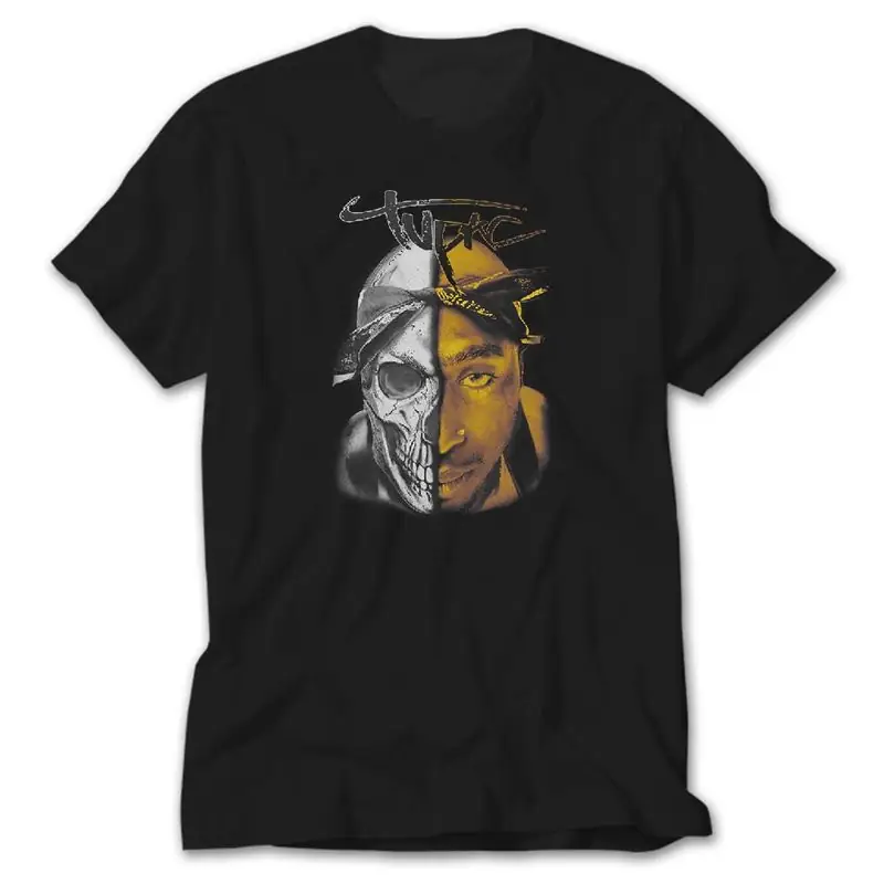 2pac Skull, Black T-Shirt