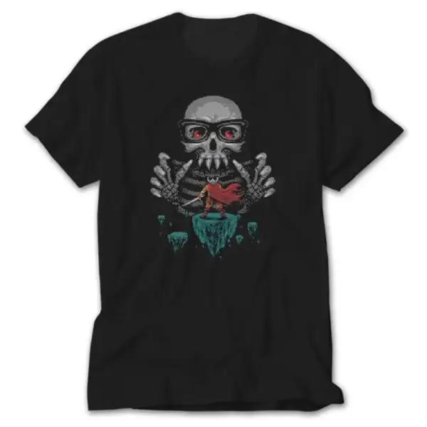 8bit Skull, Black T-Shirt