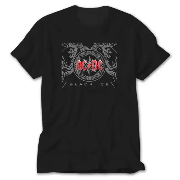 AC DC Black Ice Red, Black T-Shirt
