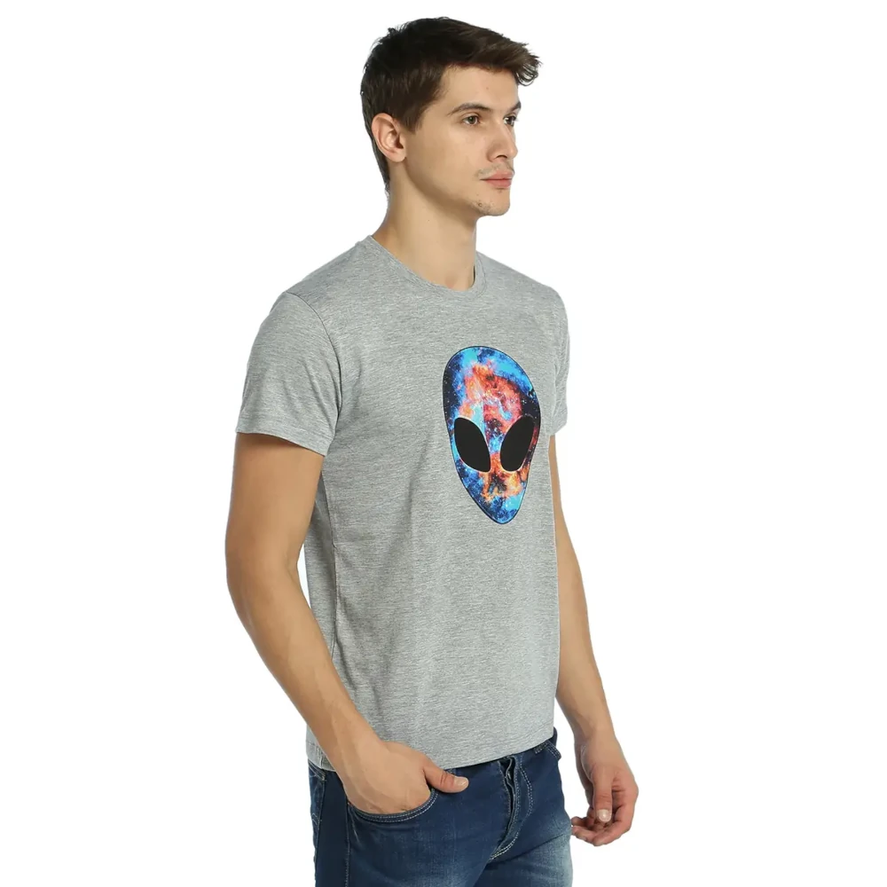 Alien Cosmos Men's Grey T-shirt - Image 3