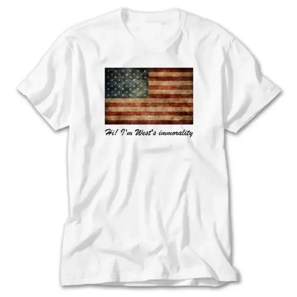 American Flag Vintage, White T-Shirt