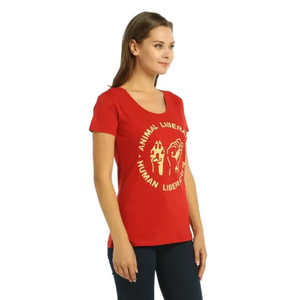 Animal Liberation Women's Red T-Shirt - Image 2