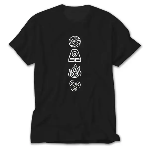 Avatar Four Elements, Black T-Shirt