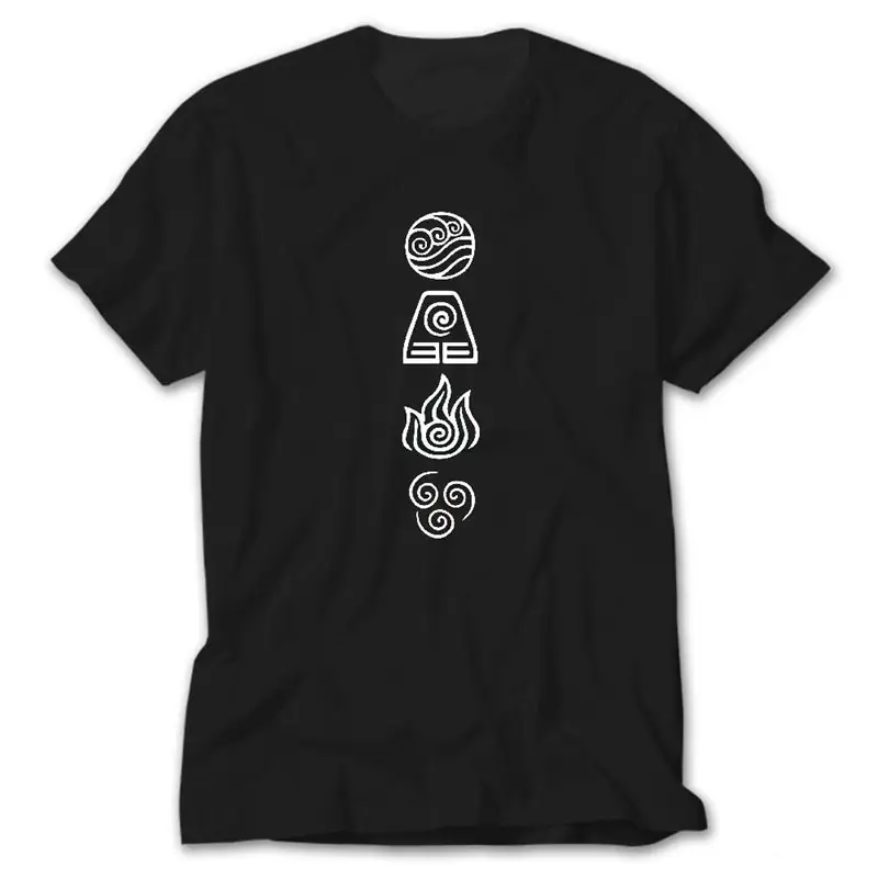 Avatar Four Elements, Black T-Shirt