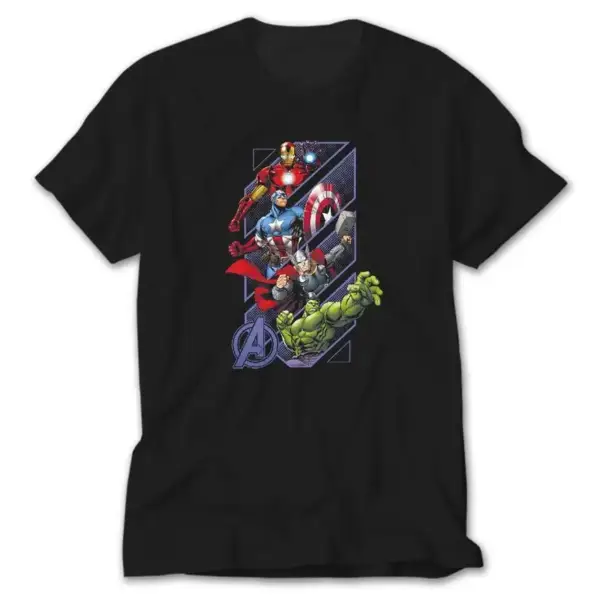 Avengers Power Up, Black T-Shirt