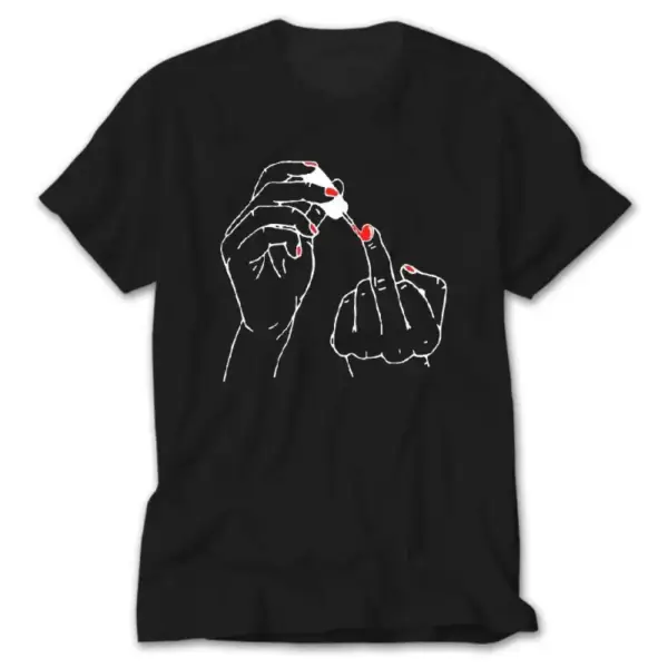 Bad Girl Middle Finger Black T-Shirt