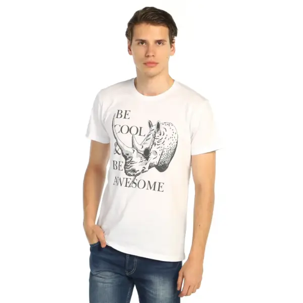Be Cool Men's White T-Shirt - Image 2