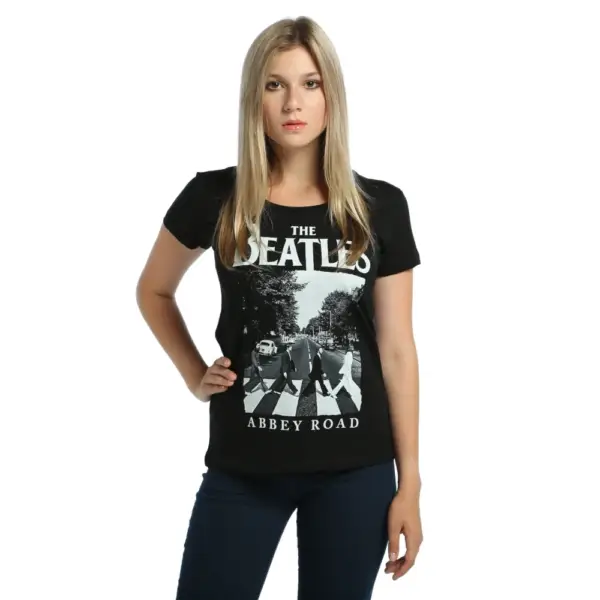 Beatles Women's Black T-Shirt