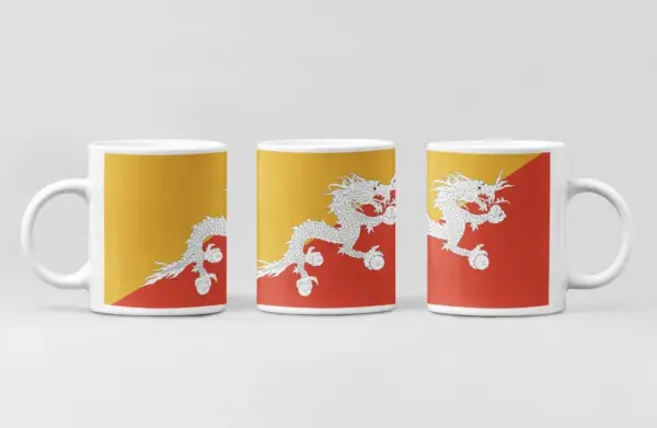 Bhutan Flag Coffee Mug, Bhutan Country National Flag Mug
