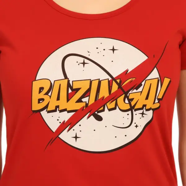 Big Bang Theory Bazinga Women's Red T-Shirt - Image 2