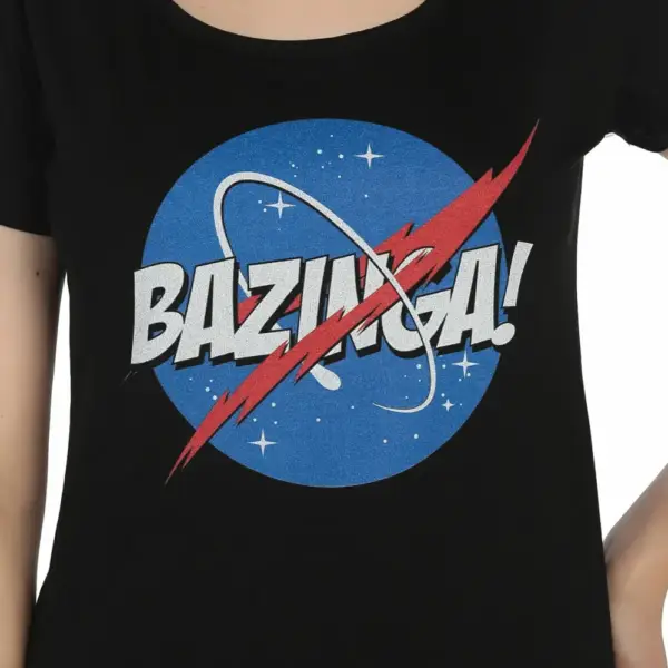 Big Bang Theory Bazinga Women's Black T-Shirt - Image 2