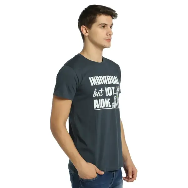 Individual But Not Alone Men's Charcoal T-Shirt - Image 2