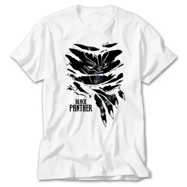Black Panther Breaks, White T-Shirt