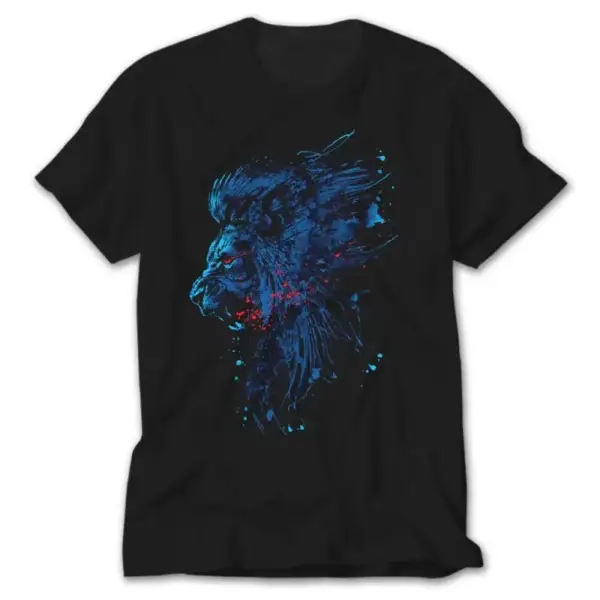 Blue Lion, Black T-Shirt