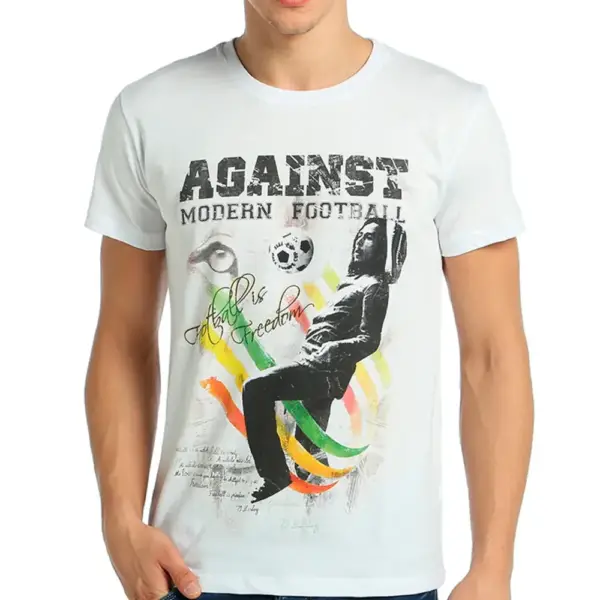 Bob Marley Modern Football Men's White T-Shirt
