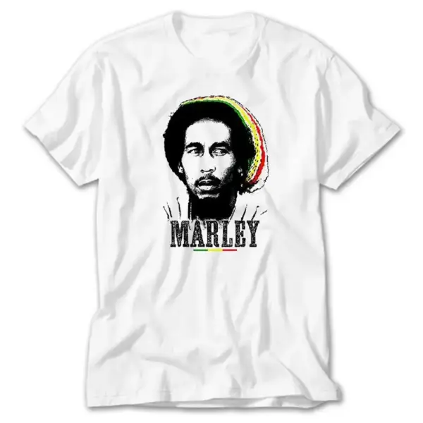 Bob Marley Face, White T-Shirt