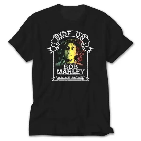 Bob Marley Ride On 1945, Black T-Shirt
