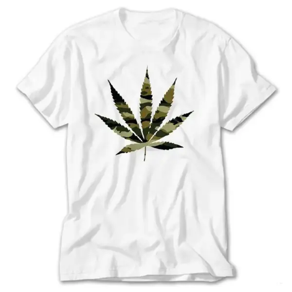 Camo Marijuana Weed, White T-Shirt