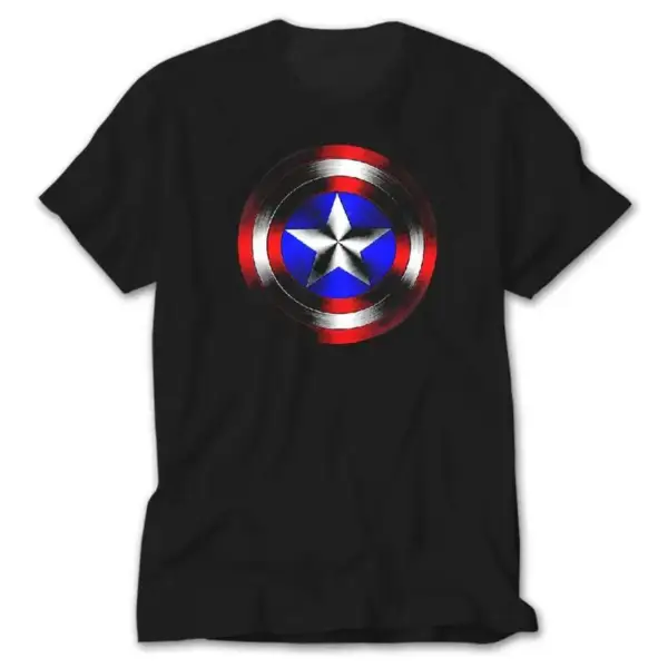 Captain America Shield, Black T-Shirt