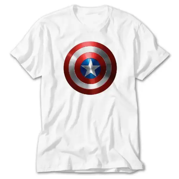 Captain America Shield, White T-Shirt