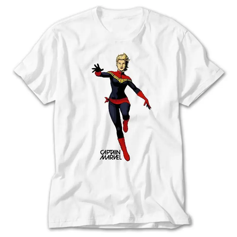 Captain Marvel, White T-Shirt