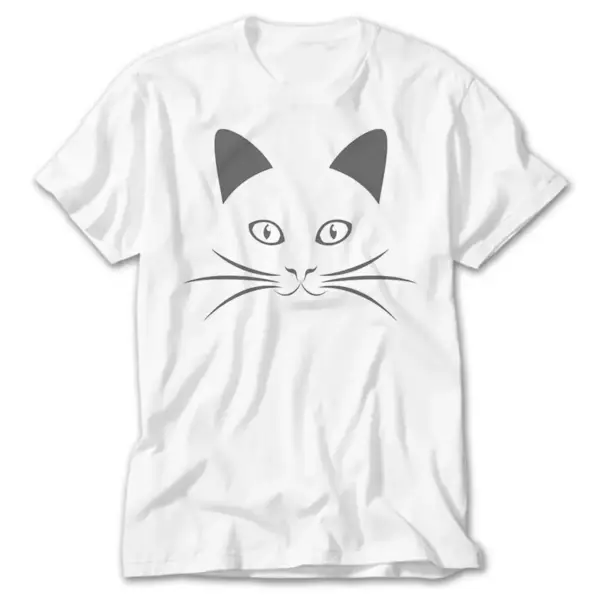 Cat, White T-Shirt