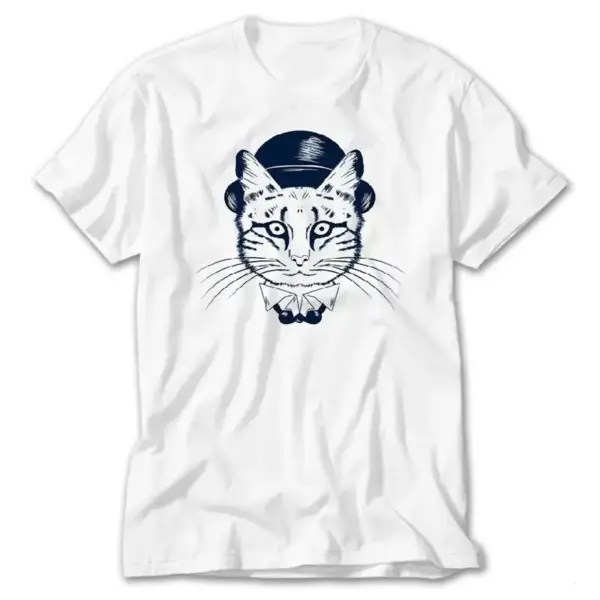 Cat, White T-Shirt
