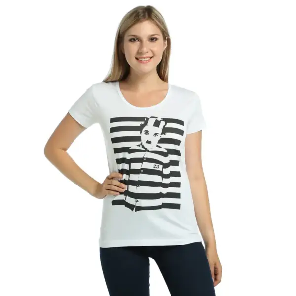 Charlie Chaplin Women's White T-Shirt