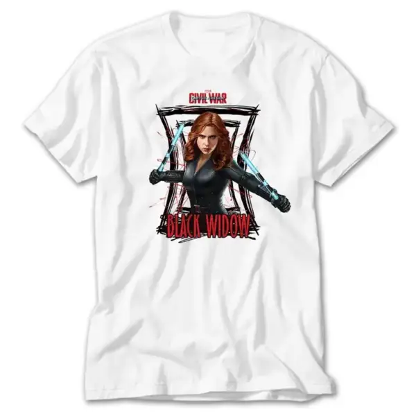 Civil War Black Widow, White T-Shirt