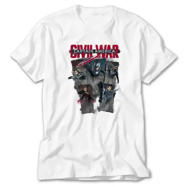 Civil War Team Captain America, White T-Shirt