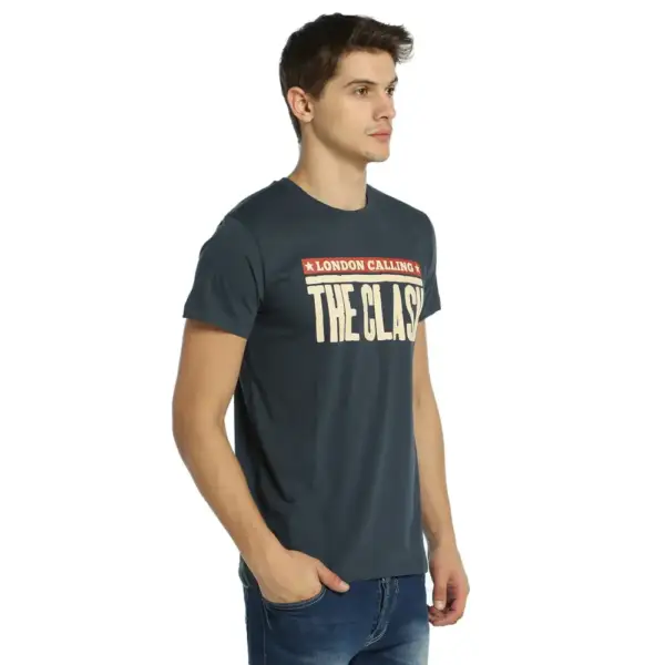 Clash London Calling Men's Charcoal T-shirt - Image 2