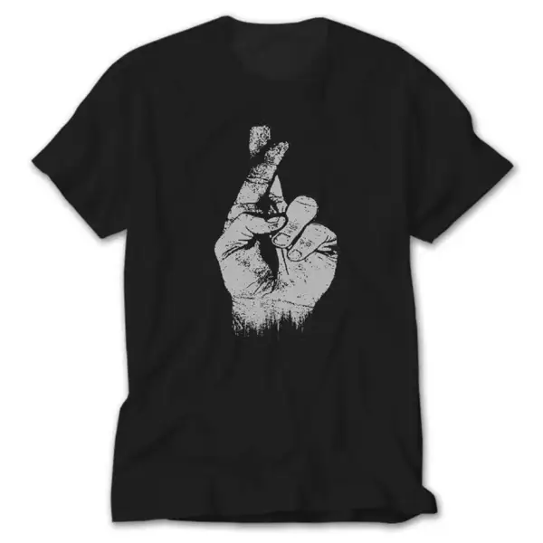 Cross Finger, Black T-Shirt