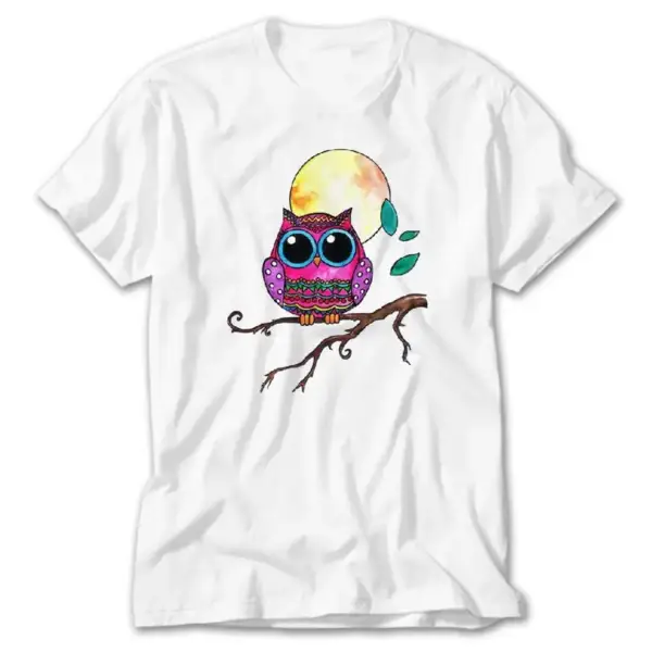 Cute Owl, White T-Shirt