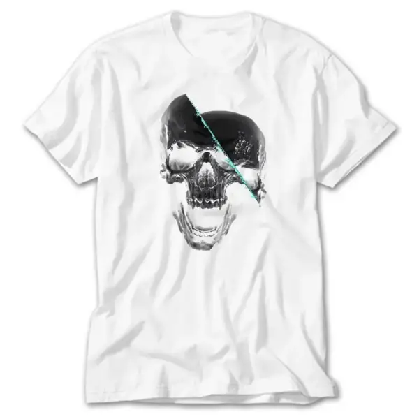 Cutted Skull, White T-Shirt