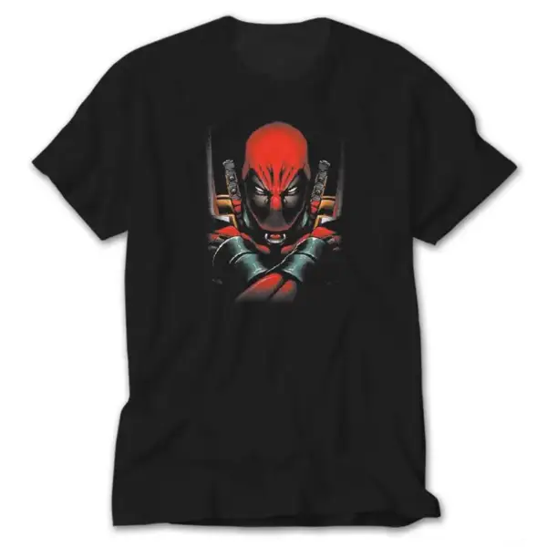 Deadpool Angry, Black T-Shirt
