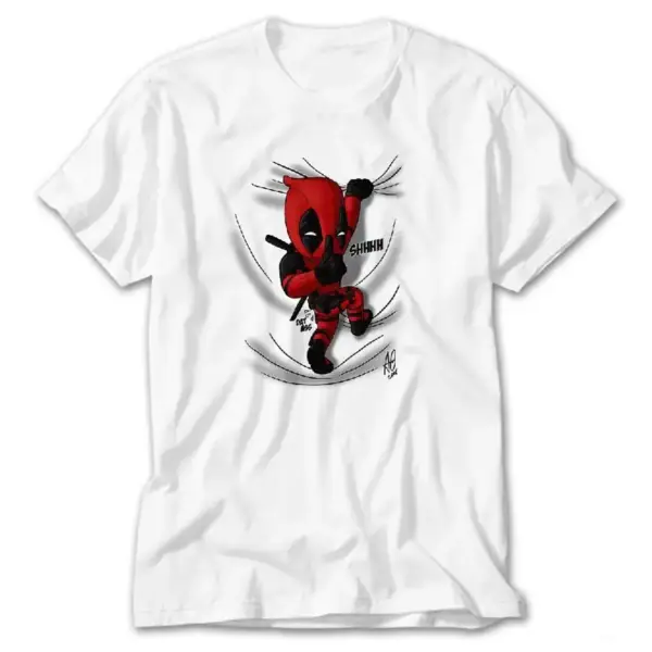 Deadpool Shhh, White T-Shirt