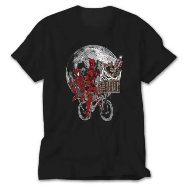 Deadpool and Moon, Black T-Shirt