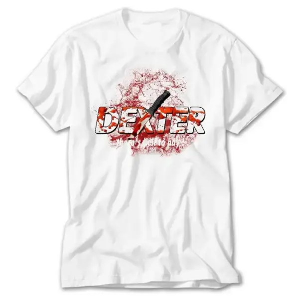 Dexter Blood Splash Knife, White T-Shirt