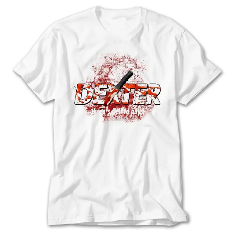 Dexter Blood Splash Knife, White T-Shirt