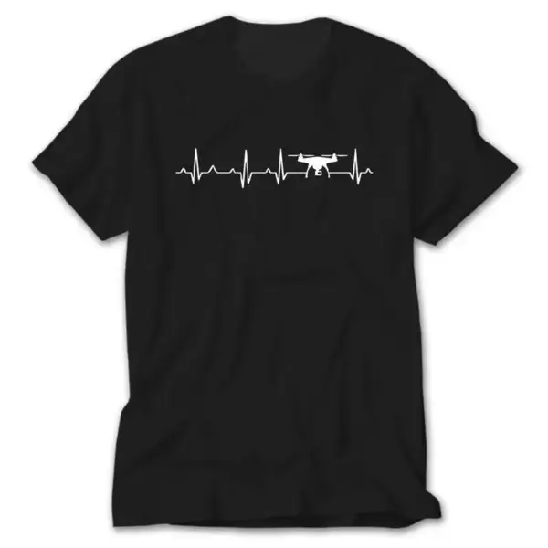 Drone Heartbeat, Black T-Shirt