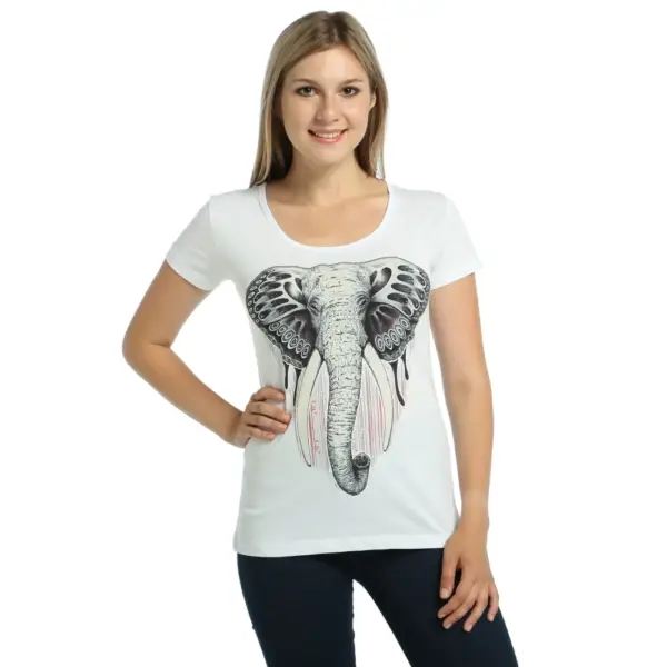 Elephant Women's White T-Shirt