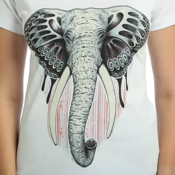 Elephant Women's White T-Shirt - Image 2