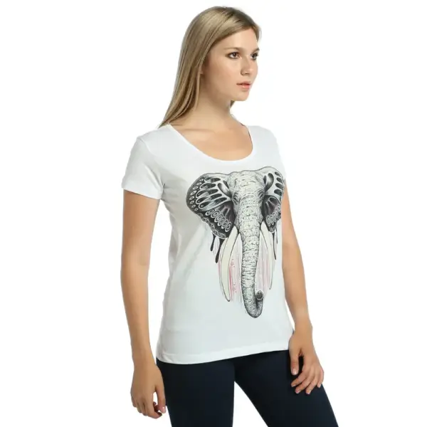 Elephant Women's White T-Shirt - Image 3