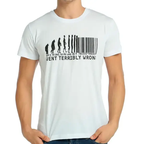 Evolution Of Barcode Men's White T-Shirt