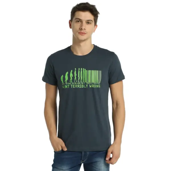 Evolution Of Barcode Men's Charcoal T-Shirt - Image 2