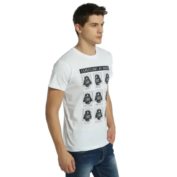 Expressions Of Darth Vader (Star Wars) Men's White T-shirt - Image 2