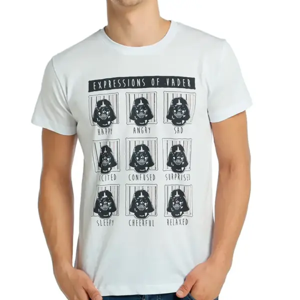 Expressions Of Darth Vader (Star Wars) Men's White T-shirt