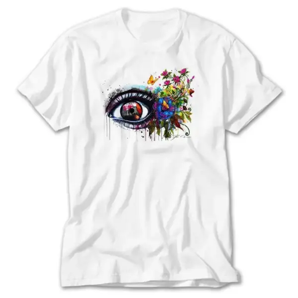 Eye Flowers, White T-Shirt